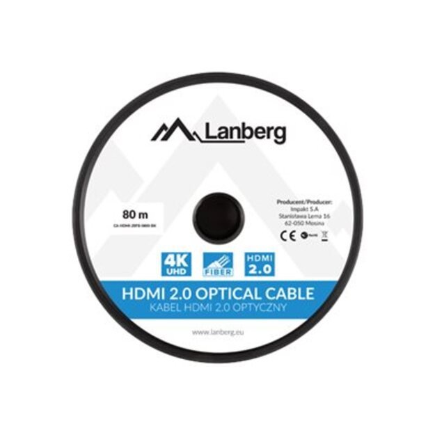 LANBERG HDMI v2.0 M/M cable 80m optical AOC black 7