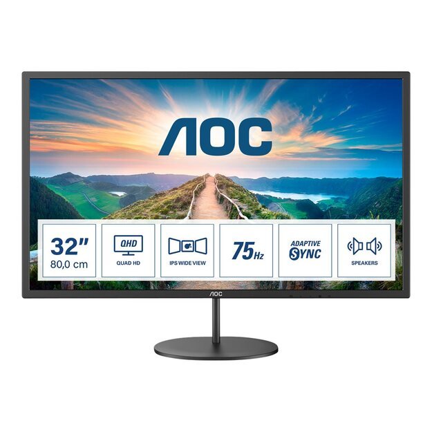 Monitorius AOC Q32V4 31.5inch IPS with QHD resolution monitor HDMI DisplayPort