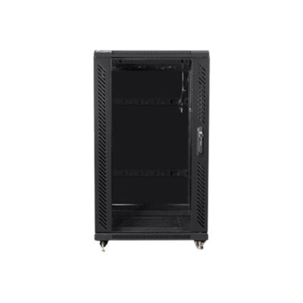 Komutacinė spinta pastatoma LANBERG FF01-6622-12B 19 self-assembly flat pack 22U/ 600x600mm black