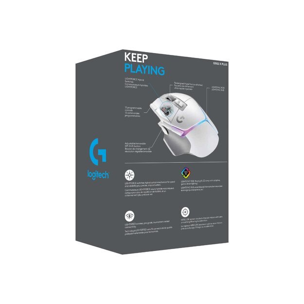 Kompiuterinė pelė belaidė LOGITECH G502 X PLUS - WHITE/PREMIUM - EER2