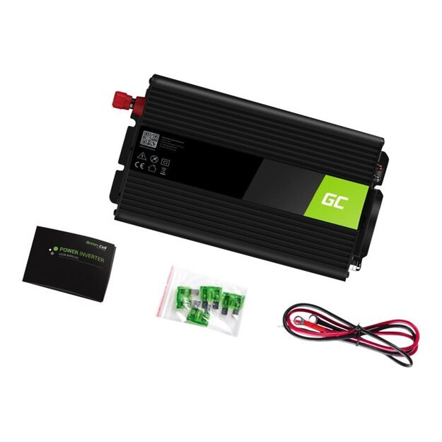 GREEN CELL Car Power Inverter 12V to 230V 1000W/2000W Pure Sine