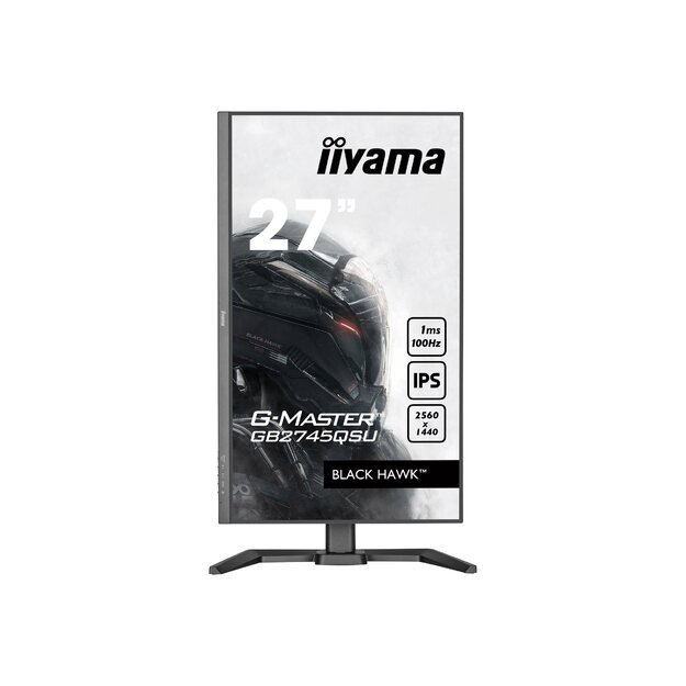 IIYAMA GB2745QSU-B1 G-Master 27inch ETE IPS QHD Black Hawk 100Hz 250cd/m2 1ms HDMI DP USB-HUB 2x3.2 Speakers Black Tuner