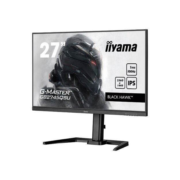 IIYAMA GB2745QSU-B1 G-Master 27inch ETE IPS QHD Black Hawk 100Hz 250cd/m2 1ms HDMI DP USB-HUB 2x3.2 Speakers Black Tuner