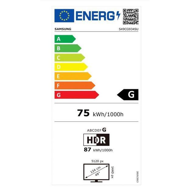 SAMSUNG LS49CG934SUXEN 49inch DWQHD 240Hz QD-OLED 0.1ms 1800R 250cd/m2 1000000:1 USB-C Cable DisplayPort micro HDMI