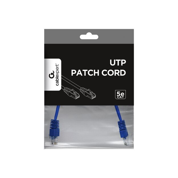 Patch kabelis GEMBIRD PP12-0.25M/B RJ45, cat.5e, UTP, 0.25m, blue