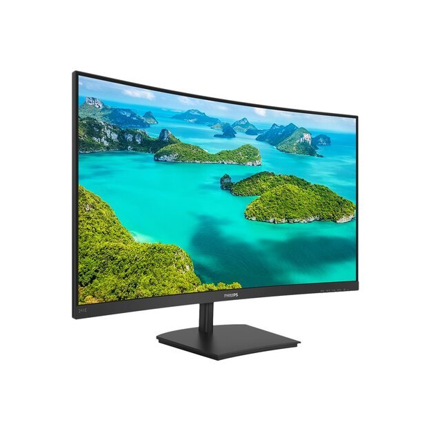 Monitorius PHILIPS 241E1SCA/00 Monitor Philips 241E1SCA/00 23,6 FullHD, VA, HDMI, curved, speakers 8