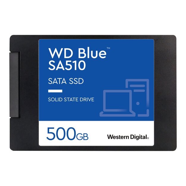 Kietasis diskas (SSD) vidinis WD Blue SA510 SSD 500GB SATA III 6Gb/s cased 2.5inch 7mm internal single-packed