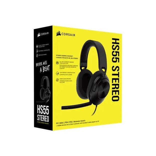 Ausinės CORSAIR HS55 Stereo Headset Carbon EU 23