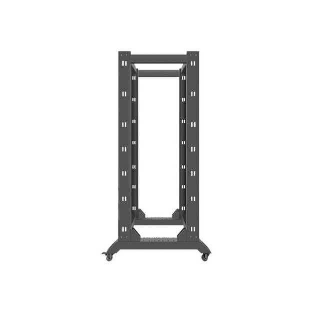 Komutacinė spinta pastatoma LANBERG OR01-6832-B open rack 19 32U/600x800mm black