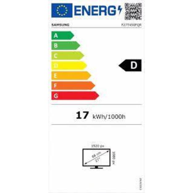 Monitorius SAMSUNG LF27T450FZUXEN 68cm 27inch FHD 16:9 1920x1080 250cd/m2 5ms 75Hz IPS Pivot heigh adjustable 2xHDMI Speaker 2x1W black