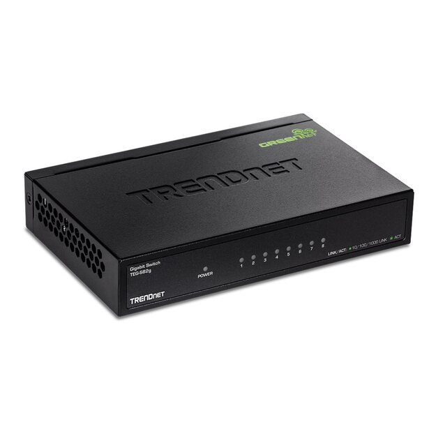 Komutatorius TRENDNET 8-Port Gigabit GREENnet Switch /w metal case 4