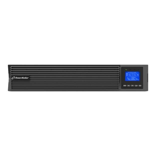 Nepertraukiamo maitinimo šaltinis UPS POWERWALKER On-Line VFI 3000 ICR IOT 1/1 phase 3000VA PF1 8x IEC C13 + 1x C19 outlets USB/RS232 LCD Rack