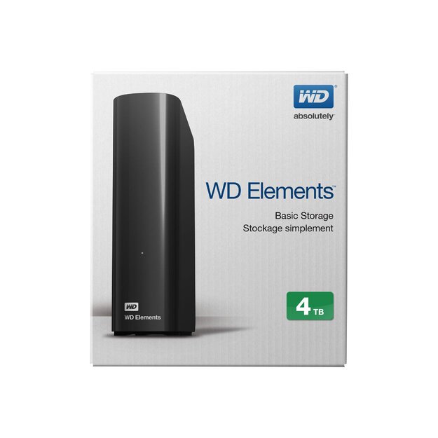 Išorinis kietasis diskas HDD |WESTERN DIGITAL|Elements Desktop|4TB|USB 3.0|Black|WDBWLG0040HBK-EESN