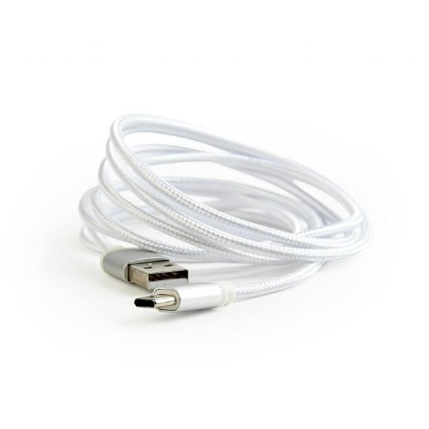 GEMBIRD CCB-mUSB2B-AMCM-6-S Gembird USB 2.0 cable to type-C, cotton braided, metal connectors, 1.8m, silver