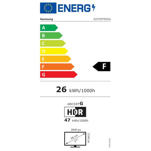 SAMSUNG LS27CM703UUXDU 27inch VA UHD 16:9 60Hz 300cd/m2 4ms HDMI