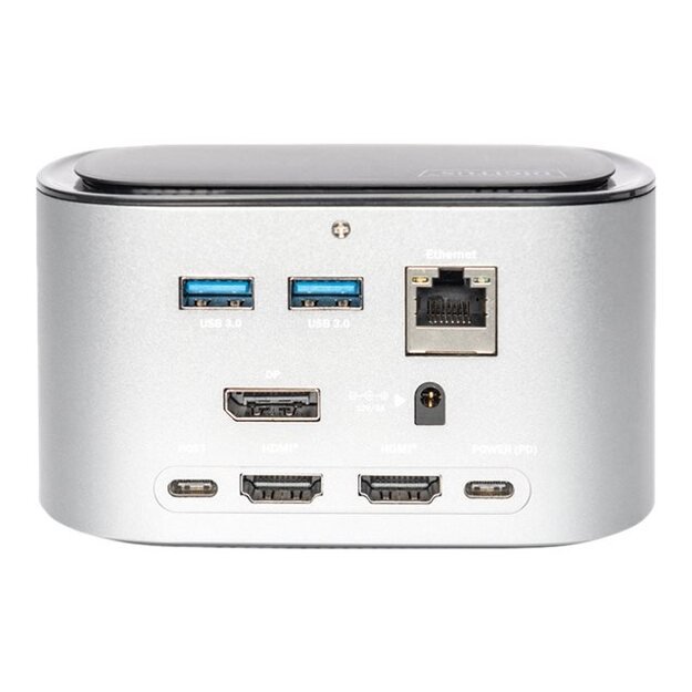 DIGITUS DA-70889 11 Port USB-C Dock with SSD Enclosure 2x HDMI DP 4x USB-A 2x USB-C RJ45 AC M.2 SSD