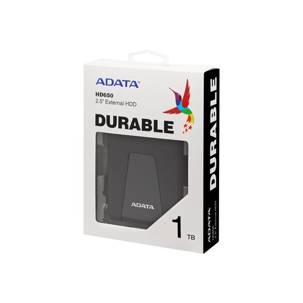 Išorinis kietasis diskas HDD ADATA HD650 1TB USB3.1 BLACK ext. 2.5inch