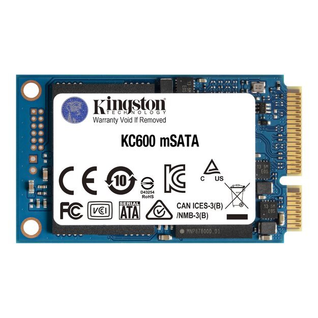 Kietasis diskas (SSD) vidinis KINGSTON KC600 256GB SATA3 mSATA SSD