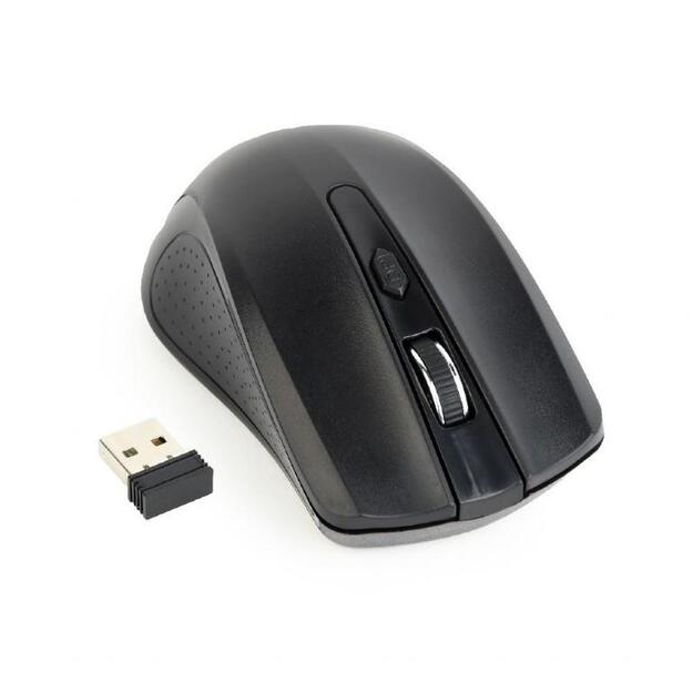 Kompiuterinė pelė belaidė GEMBIRD MUSW-4B-04 Gembird Wireless optical mouse MUSW-4B-04, 1600 DPI, nano USB, black