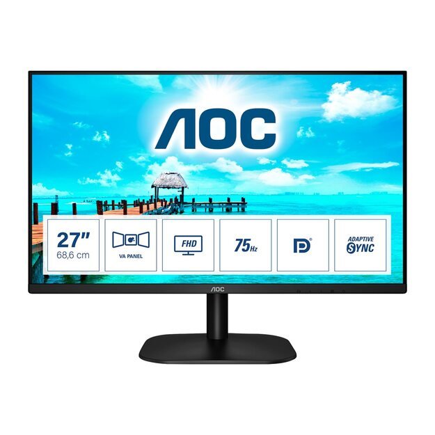 Monitorius AOC 27B2QAM 27inch VA FHD 75Hz 250 cd/m2 4ms D-SUB HDMI DP Speakers