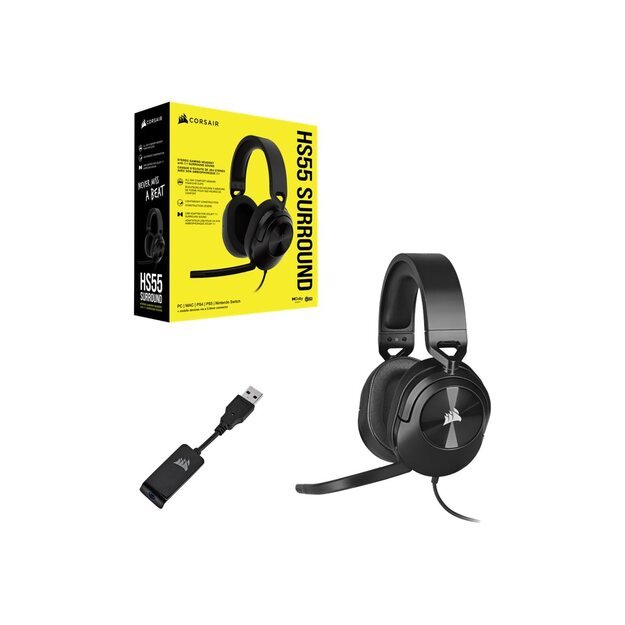 Ausinės CORSAIR HS55 Surround Headset Carbon EU