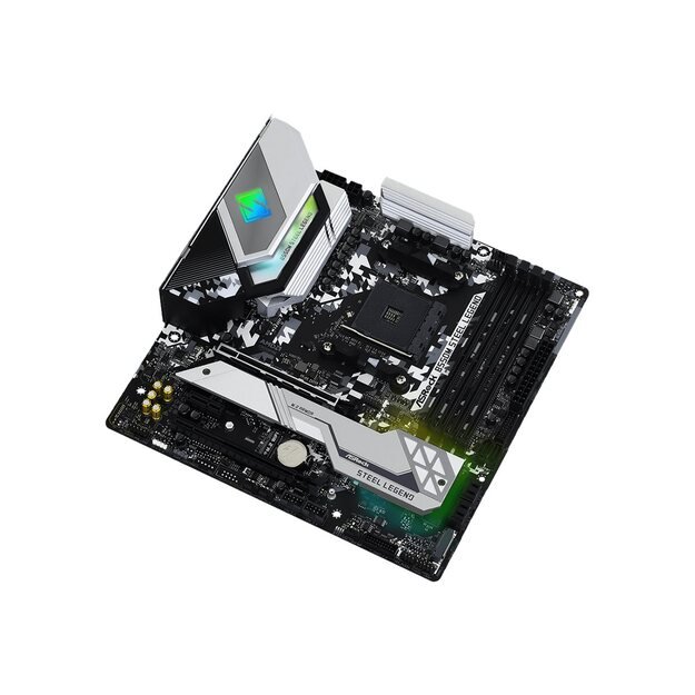 Pagrindinė plokštė ASROCK B550M Steel Legend mATX MB 3rd Gen AMD AM4 Socket DDR4 4733+ 1 x3.0 x16 x4.0 PCIe HDMI 7.1 CH HD 6 SATA3 2 USB 3.2 Gen2