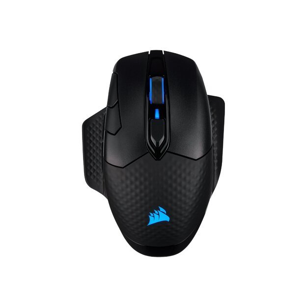 Kompiuterinė pelė belaidė CORSAIR DARK CORE RGB PRO Wireless FPS/MOBA Gaming Mouse with SLIPSTREAM Technology Black Backlit RGB LED 18000 DPI Optical (EU)