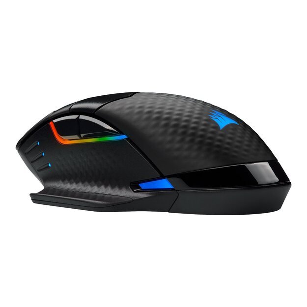 Kompiuterinė pelė belaidė CORSAIR DARK CORE RGB PRO Wireless FPS/MOBA Gaming Mouse with SLIPSTREAM Technology Black Backlit RGB LED 18000 DPI Optical (EU)