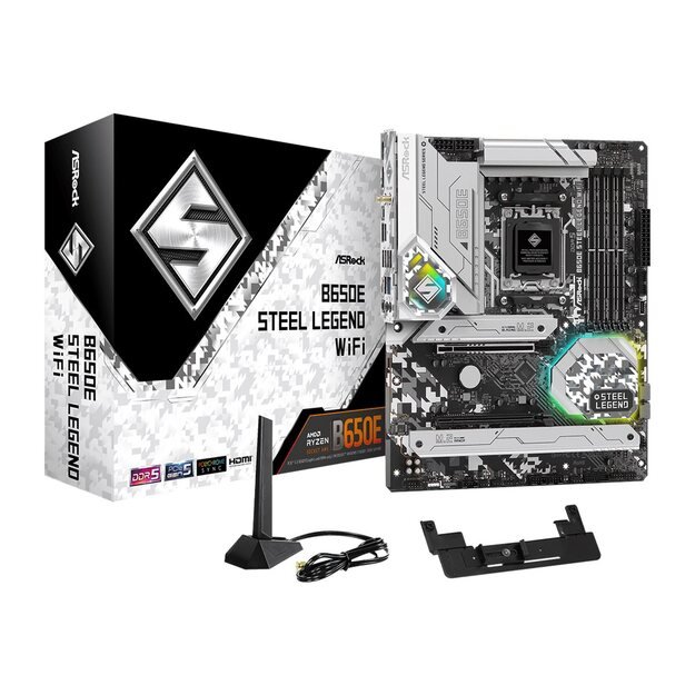 Pagrindinė plokštė ASROCK B650E STEEL LEGEND WIFI AM5 ATX DDR5 2xSATA3 2xHyper M.2