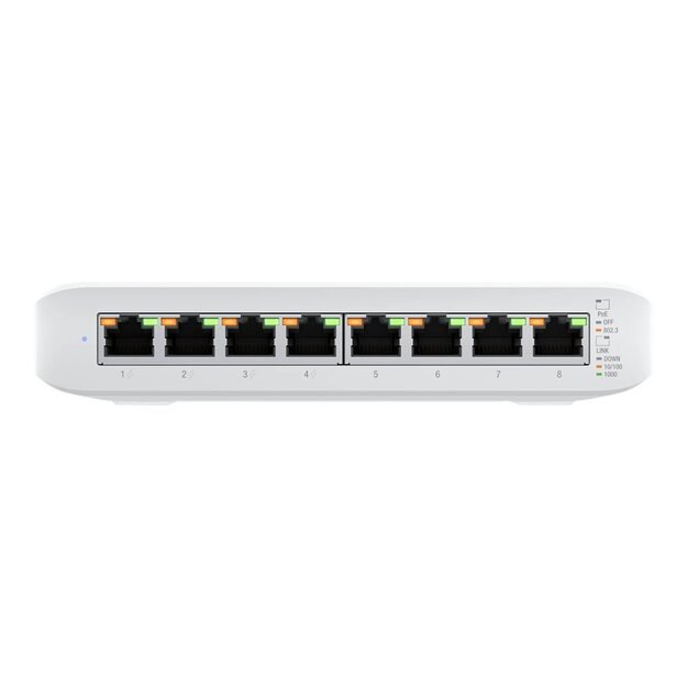 Komutatorius UBIQUITI UniFi Switch Lite 8 Gigabit RJ45 ports including 4x 802.3at PoE+ 9