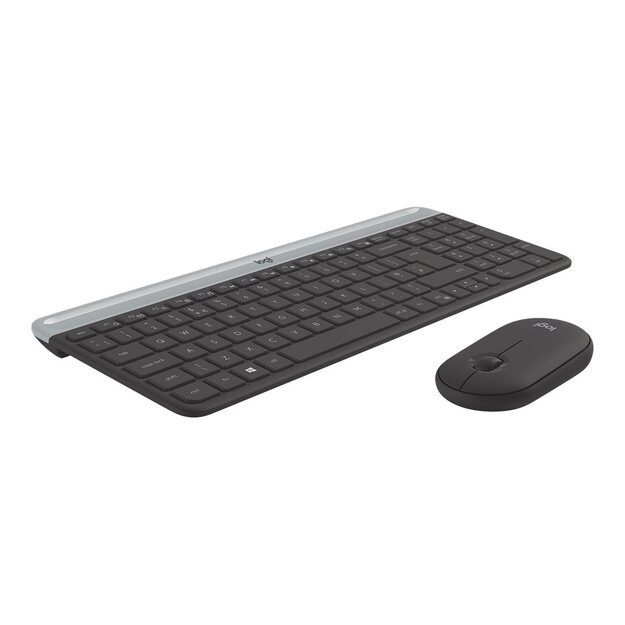 Klaviatūra + pelė komplektas LOGITECH Slim Wireless Keyboard and Mouse Combo MK470 - GRAPHITE - US INTNL - INTNL