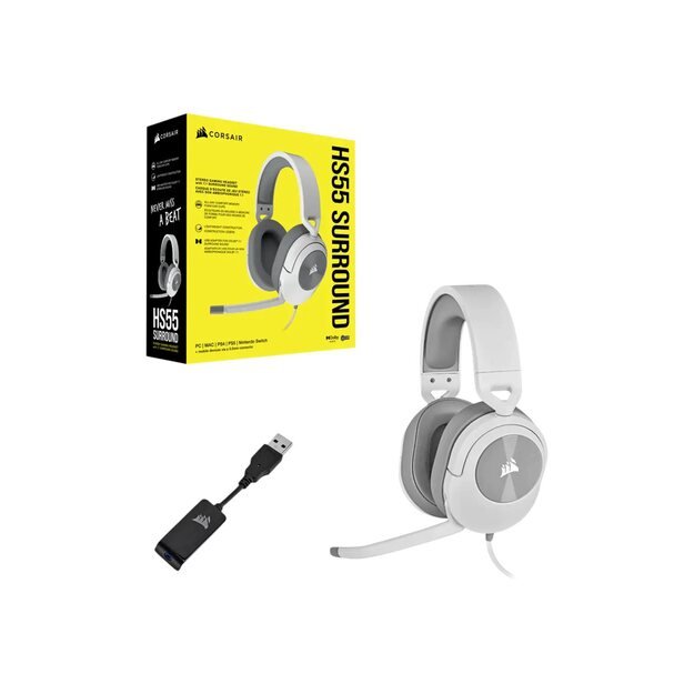 Ausinės CORSAIR HS55 Surround White EU