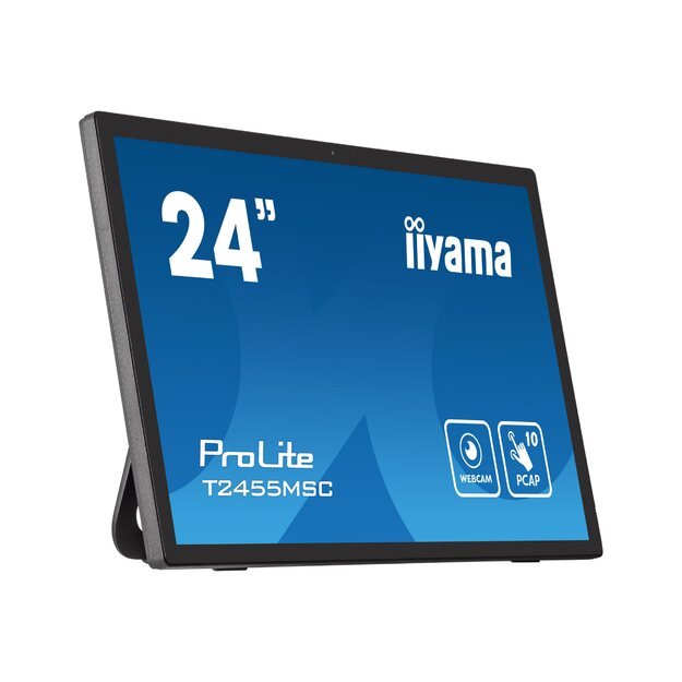 IIYAMA T2455MSC-B1 24inch IPS 1920x1080 Bonded PCAP 10P Touch Flat Bezel Free Glass Front 350cd/m2 HDMI Displayport USB 3.0-Hub