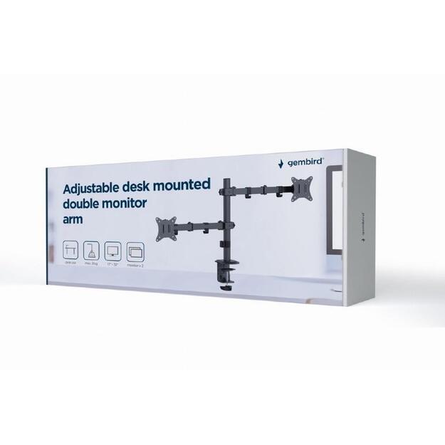 Monitoriaus laikiklis GEMBIRD Adjustable desk mounted double monitor arm 17-32inch 4