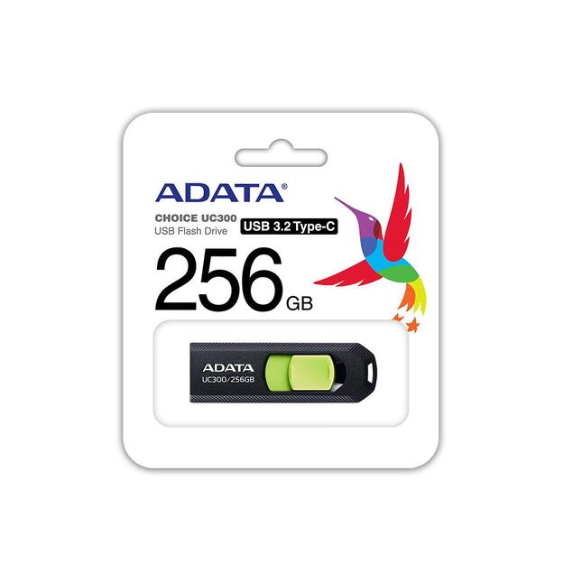 MEMORY DRIVE FLASH USB-C 256GB/ACHO-UC300-256G-RBK/GN ADATA