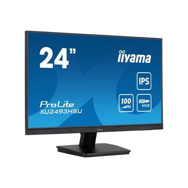 IIYAMA XU2493HSU-B6 24inch ETE IPS-panel 1920x1080 100Hz 1ms MPRT FreeSync 250cd/m Speakers HDMI DisplayPort USB-HUB