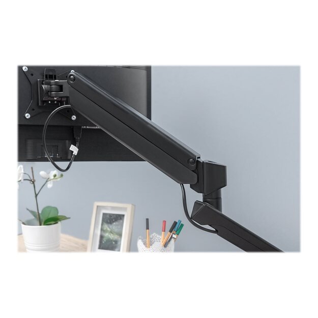 DIGITUS Monitor Gas Spring Mount with USB-C Dock 5 Port 30inch 9kg max black 11