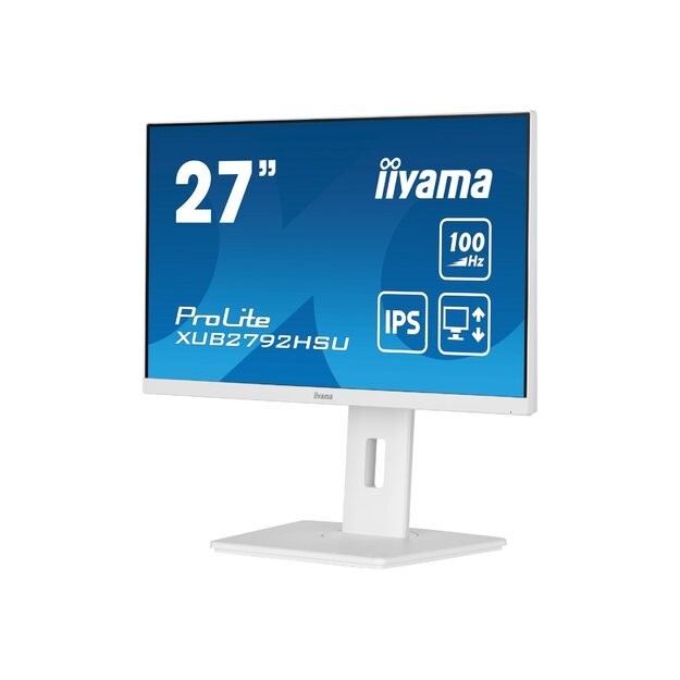 IIYAMA XUB2792HSU-W6 27inch ETE IPS FHD 100Hz 250cd/m2 0.4ms Speakers HDMI DP USB 4x3.2 White FreeSync 15cm Height Adj. White