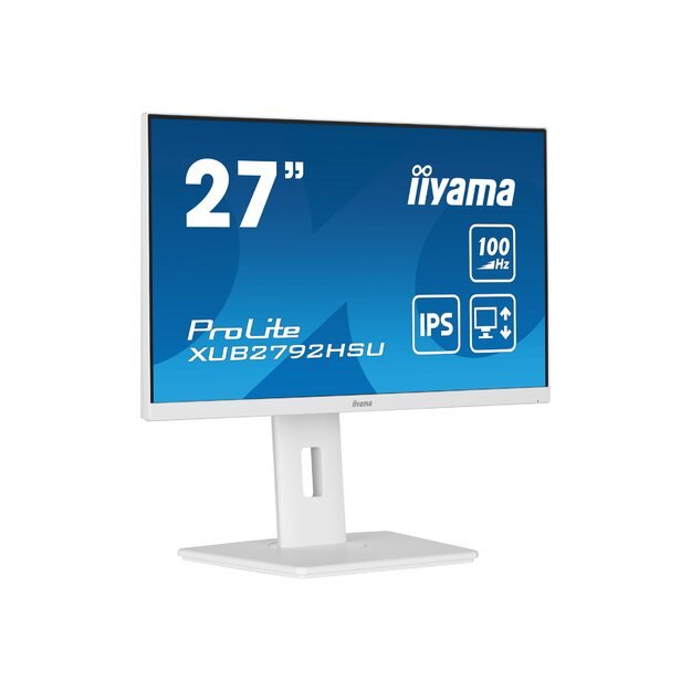 IIYAMA XUB2792HSU-W6 27inch ETE IPS FHD 100Hz 250cd/m2 0.4ms Speakers HDMI DP USB 4x3.2 White FreeSync 15cm Height Adj. White