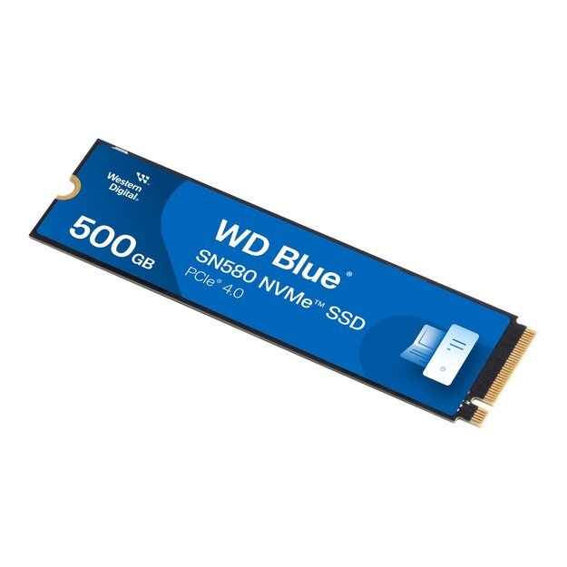 SSD|WESTERN DIGITAL|Blue SN580|500GB|M.2|PCIe Gen4|NVMe|TLC|Write speed 3600 MBytes/sec|Read speed 4000 MBytes/sec|2.38mm|TBW 300 TB|MTBF 1500000 hours|WDS500G3B0E