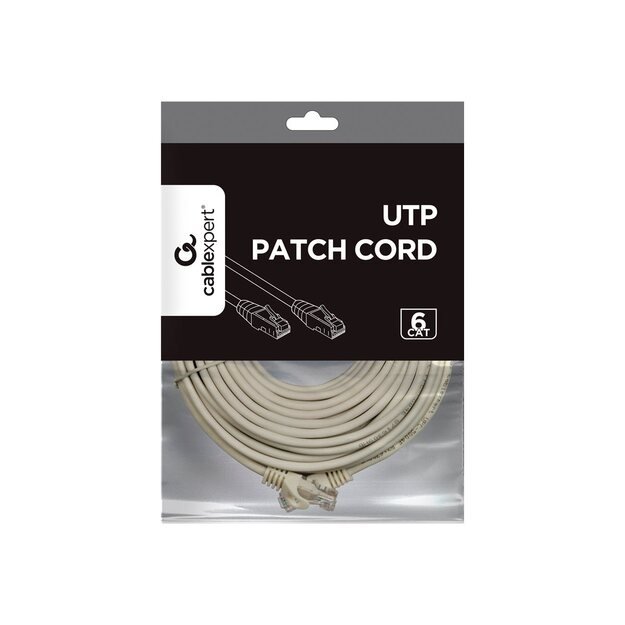 Patch kabelis GEMBIRD PP6U-20M UTP Cat.6 RJ45, gray, 20 m