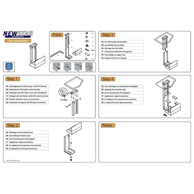 PC ACC DESK MOUNT 30KG/CPU-D200SILVER NEOMOUNTS