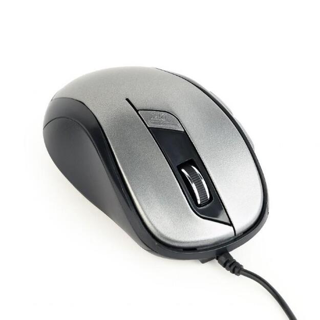 Kompiuterinė pelė laidinė GEMBIRD MUS-6B-01-BG Gembird optical mouse MUS-6B-01-BG, 1600 DPI, USB, Black/spacegrey