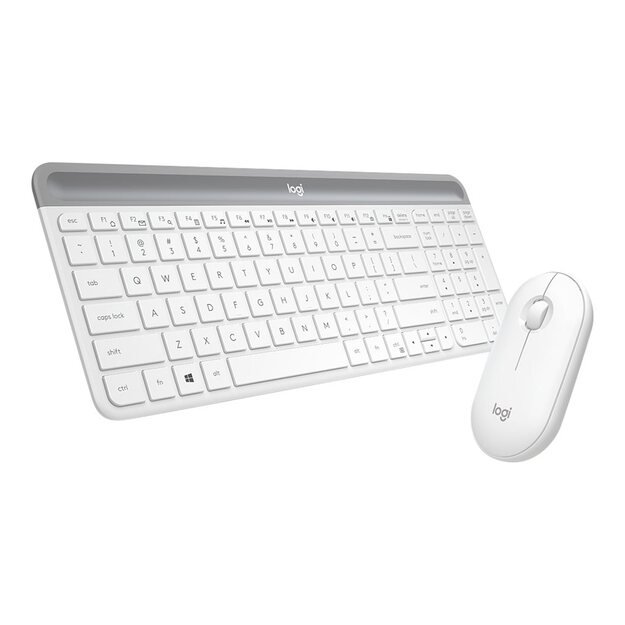 Klaviatūra + pelė komplektas LOGITECH Slim Wireless Keyboard and Mouse Combo MK470 - OFFWHITE - US INTNL - INTNL