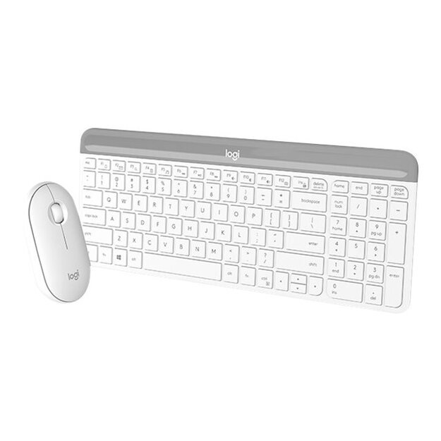 Klaviatūra + pelė komplektas LOGITECH Slim Wireless Keyboard and Mouse Combo MK470 - OFFWHITE - US INTNL - INTNL