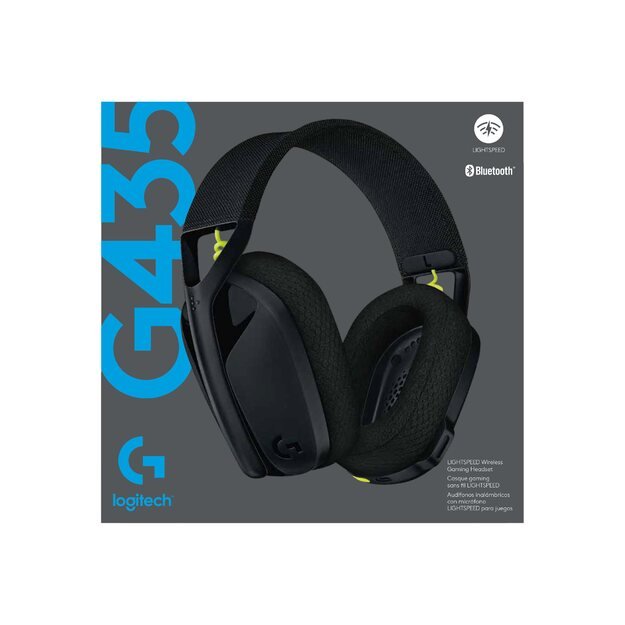 Ausinės LOGITECH G435 LightSpeed Wireless Gaming Headset - BLACK - EMEA