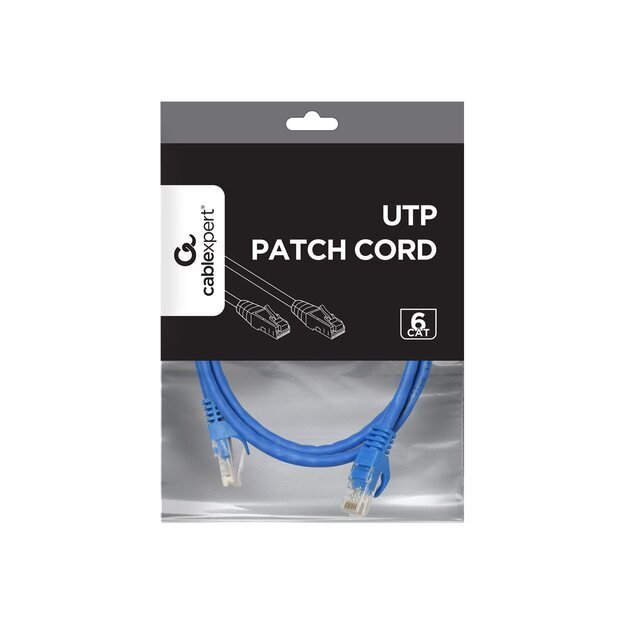 Patch kabelis GEMBIRD PP6U-1M/B RJ45, cat.6, UTP, 1m, blue