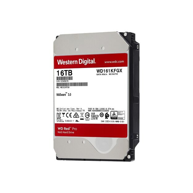 Kietasis diskas vidinis HDD|WESTERN DIGITAL|Red Pro|16TB|SATA 3.0|512 MB|7200 rpm|3,5 |WD161KFGX