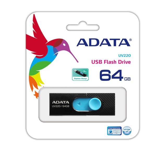 USB raktas USB2 64GB/BLUE AUV220-64G-RBKBL ADATA