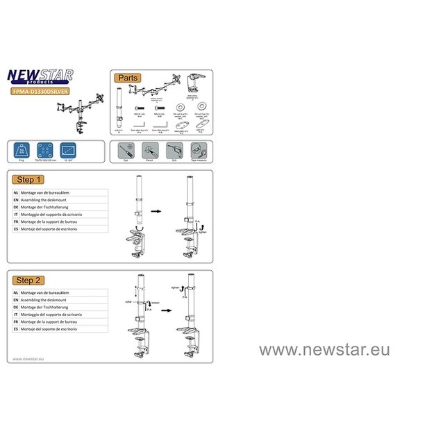 Monitoriaus laikiklis 10-24 /FPMA-D1330DSILVER NEOMOUNTS